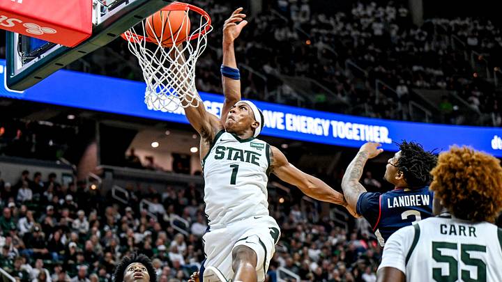 Michigan State’s Jeremy Fears Jr. could set the all-time assists record this season. Michigan State’s Jeremy Fears Jr. could set the all-time assists record this season.