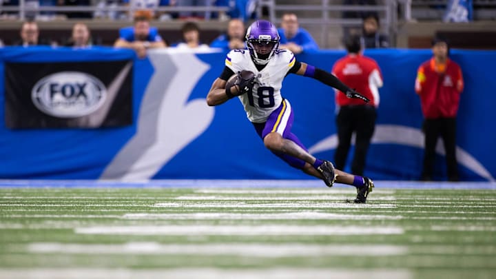 Justin Jefferson against the Detroit Lions during Week 9 of the 2025 season. 