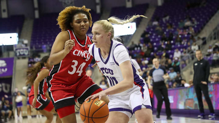 TCU's Haley Van Lith in the win over Cincinnati
