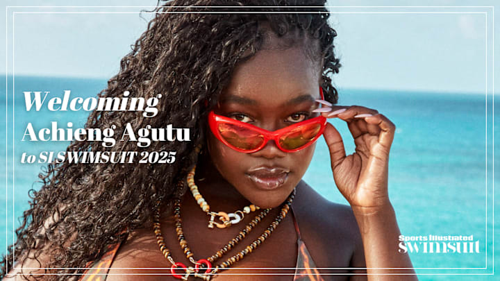 Achieng Agutu was photographed by Ben Watts in Bermuda. Swimsuit by JMP The Label. Necklaces by Spicy Dan. Sunglasses by Le Specs.