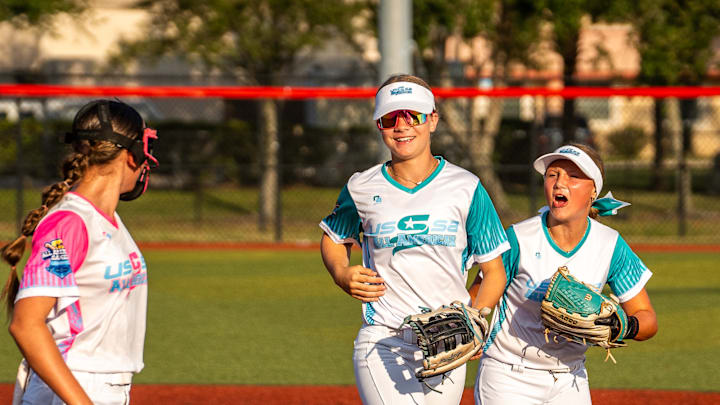 USSSA youth participants celebrate on the field together at the All American Games in Florida's Space Coast. USSSA youth participants celebrate on the field together at the All American Games in Florida's Space Coast.