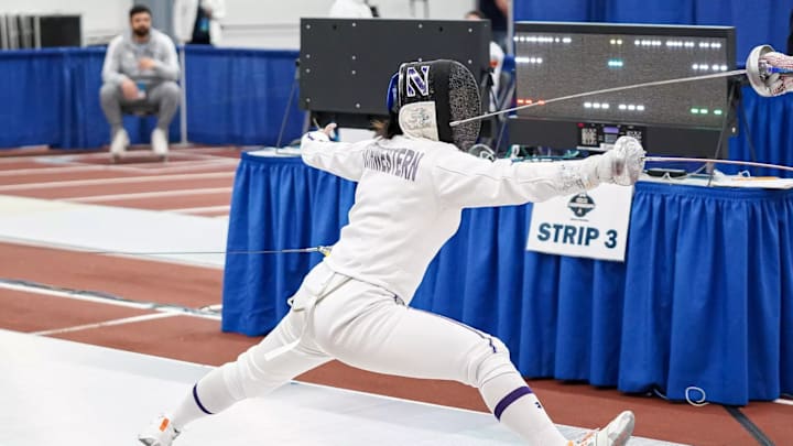 March 22-23, 2025, University Park, PA: Northwestern fencing competes at the 2025 NCAA Fencing Championships at the Multi-Sport Facility in University Park, PA on Saturday, March 22 and Sunday, March 23, 2025.