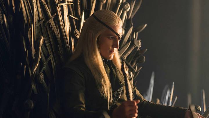 Ewan Mitchell as Aemond Targaryen in House of the Dragon season 3 Ewan Mitchell as Aemond Targaryen in House of the Dragon season 3