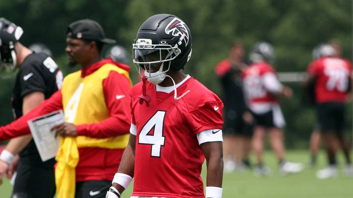 Wide Receiver Jahan Dotson at Atlanta Falcons OTAs Wide Receiver Jahan Dotson at Atlanta Falcons OTAs