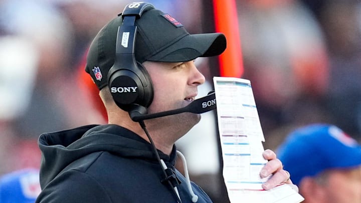 Cincinnati Bengals head coach Zac Taylor calls a play in the fourth quarter of the NFL Week 12 game between the Cincinnati Bengals and the New England Patriots at Paycor Stadium in downtown Cincinnati on Sunday, Nov. 23, 2025. The Bengals fall to 3-8 with a 26-20 loss at home.