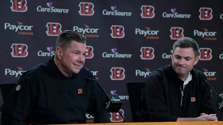 Cincinnati Bengals head coach Zac Taylor introduced new defensive coordinator Al Golden at Paycor Stadium on Jan. 27, 2025.