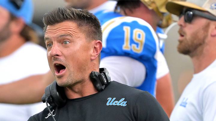 Oct 17, 2026; Pasadena, California, USA; UCLA Bruins head coach Bob Chesney in the first half against the Wisconsin Badgers at the Rose Bowl. Mandatory Credit: Jayne Kamin-Oncea-Imagn Images Oct 17, 2026; Pasadena, California, USA; UCLA Bruins head coach Bob Chesney in the first half against the Wisconsin Badgers at the Rose Bowl. Mandatory Credit: Jayne Kamin-Oncea-Imagn Images