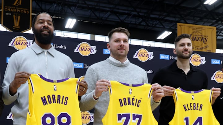 Los Angeles Lakers Introduce Luka Doncic, Maxi Kleber & Markieff Morris