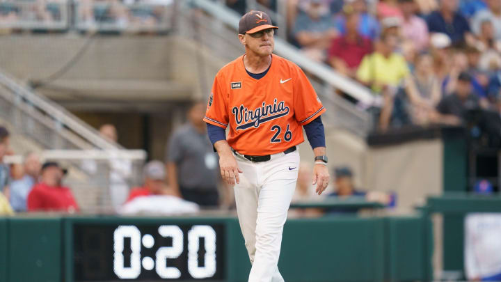 Virginia baseball head coach at the College World Series in Omaha.