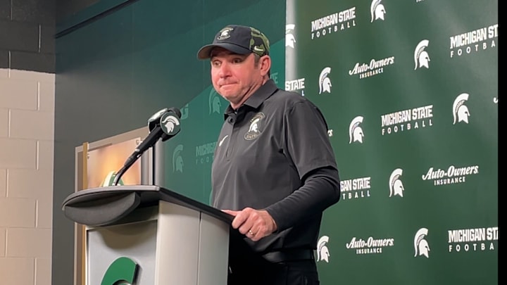 Michigan State head coach Jonathan Smith speaks to the media following a 28-10 loss to Penn State on Saturday, Nov. 15, 2025. Michigan State head coach Jonathan Smith speaks to the media following a 28-10 loss to Penn State on Saturday, Nov. 15, 2025.