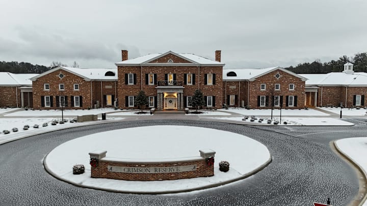 The Crimson Reserve on the campus of the University of Alabama covered in snow- Jan. 10, 2025