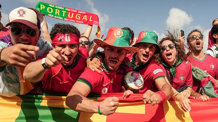 Portugal fans participate in a fanwalk prior to Portugal facing Uzbekistan. Portugal fans participate in a fanwalk prior to Portugal facing Uzbekistan.