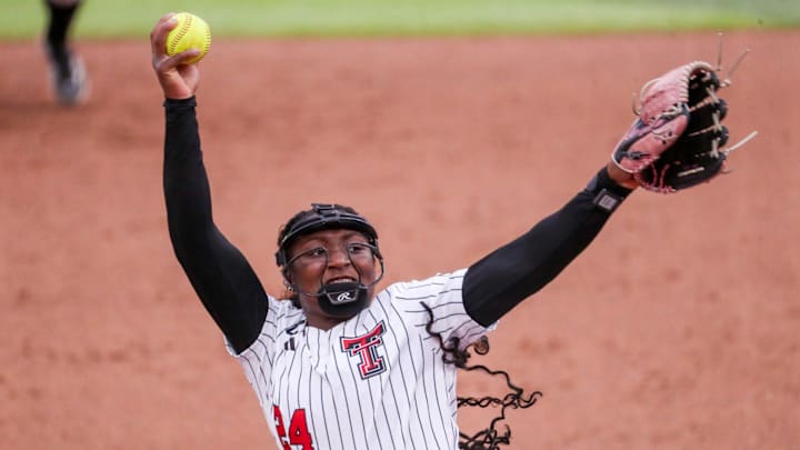 Texas Tech's NiJaree Canady pitches against Iowa State during a Big 12 Conference softball game, Friday, March 27, 2026, at Tracy Sellers Field. Texas Tech's NiJaree Canady pitches against Iowa State during a Big 12 Conference softball game, Friday, March 27, 2026, at Tracy Sellers Field.