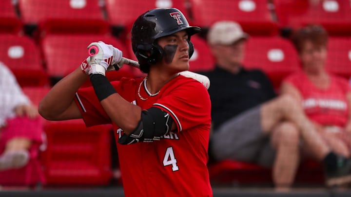 Texas Tech's Linkin Garcia prepares for an at-bat against Abilene Christian during a non-conference Division I baseball game, Tuesday, March 31, 2026, at Rip Griffin Park.