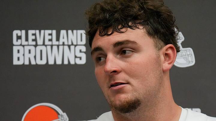 Mason Graham talks to the press at the Browns OTA camp in Berea on May 20, 2026. Mason Graham talks to the press at the Browns OTA camp in Berea on May 20, 2026.