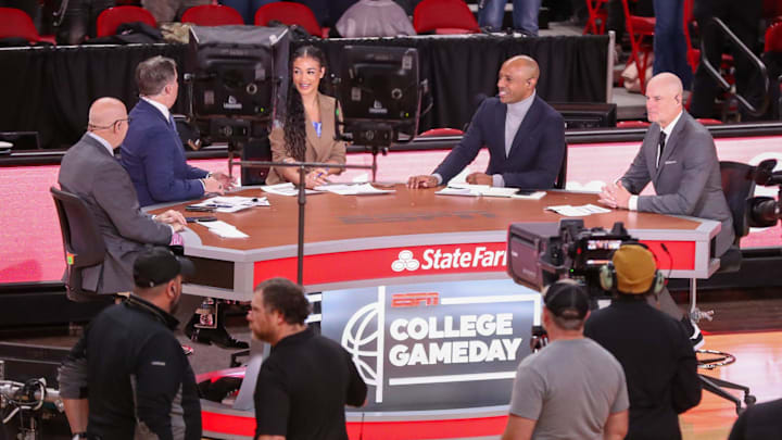 ESPN presented its College GameDay pregame show before a Texas Tech basketball game, Saturday, Jan. 24, 2026, in United Supermarkets Arena.