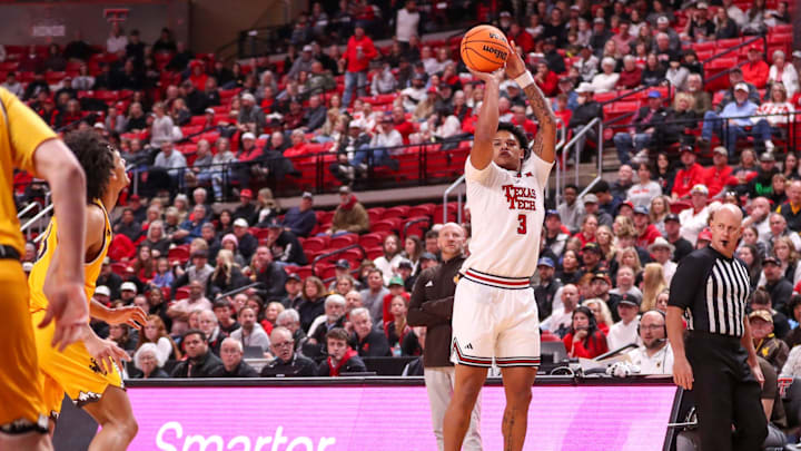 LeJuan Watts of Texas Tech made a 3-pointer during a non-conference men's basketball game.