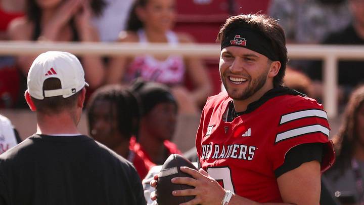 Texas Tech's Brendan Sorsby goes through warmups before the spring football game, Friday, April 17, 2026, at Jones AT&T Stadium. Texas Tech's Brendan Sorsby goes through warmups before the spring football game, Friday, April 17, 2026, at Jones AT&T Stadium.