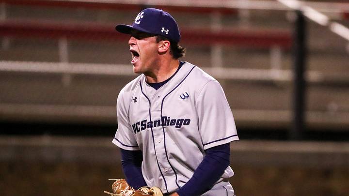 UC San Diego's Steele Murdock reacts to the game-ending strikeout against Texas Tech during a non-conference Division I baseball game, Tuesday, March 4, 2025, at Dan Law Field. UC San Diego won 11-10. UC San Diego's Steele Murdock reacts to the game-ending strikeout against Texas Tech during a non-conference Division I baseball game, Tuesday, March 4, 2025, at Dan Law Field. UC San Diego won 11-10.