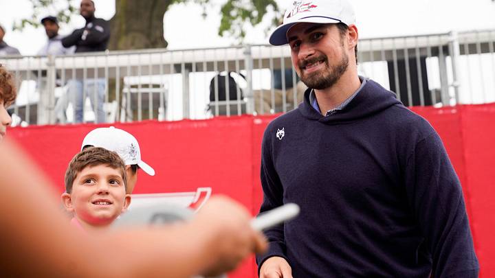 Dylan Larkin signs autographs at the the AREA 313 Celebrity Scramble at Detroit Golf Club in Detroit on Tuesday, June 27, 2023.