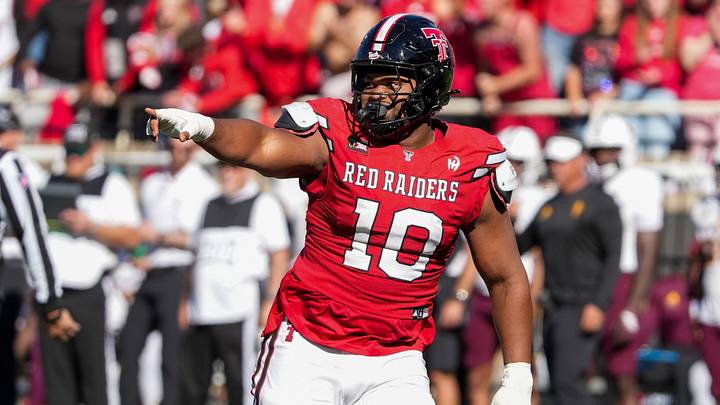Texas Tech’s A.J. Holmes Jr. celebrates a sack against Arizona State on Oct. 17. The Red Raiders will look to extend their unbeaten season in Week 8 against Cincinnati. Texas Tech’s A.J. Holmes Jr. celebrates a sack against Arizona State on Oct. 17. The Red Raiders will look to extend their unbeaten season in Week 8 against Cincinnati.