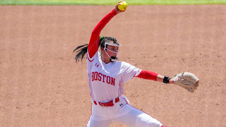 Boston U's Kasey Ricard pitches against Ole Miss during a game in the Lubbock Regional of the NCAA Division I softball tournament, Friday, May 15, 2026, at Tracy Sellers Field. Boston U's Kasey Ricard pitches against Ole Miss during a game in the Lubbock Regional of the NCAA Division I softball tournament, Friday, May 15, 2026, at Tracy Sellers Field.