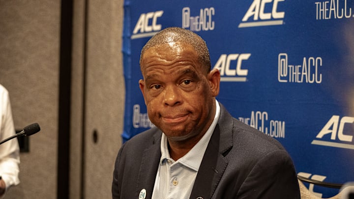 North Carolina head coach Hubert Davis at the 2025 ACC Tipoff