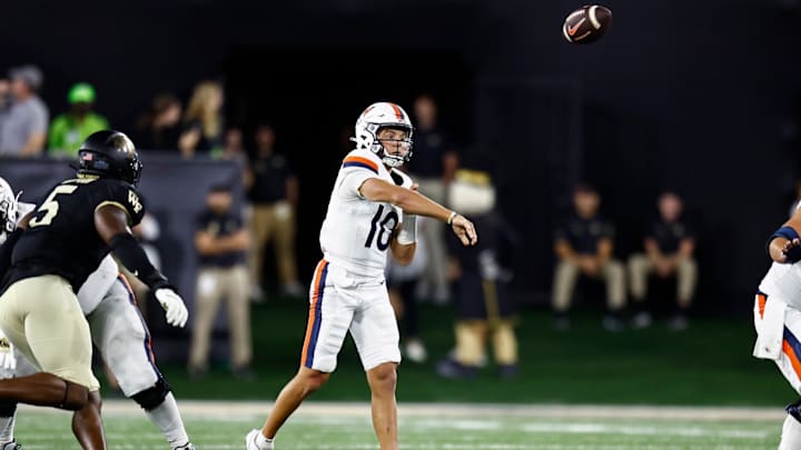 Through the first two games of the season, Virginia quarterback Anthony Colandrea is on pace for nearly 4,000 passing yards. Through the first two games of the season, Virginia quarterback Anthony Colandrea is on pace for nearly 4,000 passing yards.