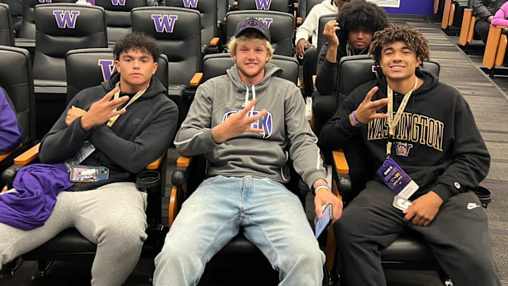 UW commits Dash Beierly, Vander Ploog and Dylan Robinson hang out together on game day in Montlake. UW commits Dash Beierly, Vander Ploog and Dylan Robinson hang out together on game day in Montlake.
