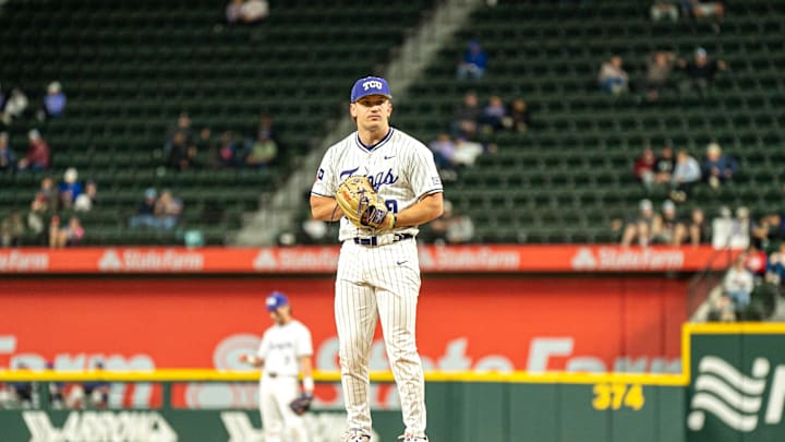 Starter Tommy LaPour prepares to deliver a pitch against the Arkansas Razorbacks. (2/22/25)
