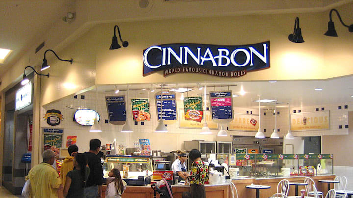 A Cinnabon location in its natural environment—a mall.