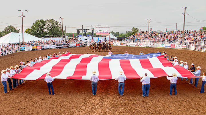 Patriotic Tribute to kick off the 101 Wild West Rodeo Performance