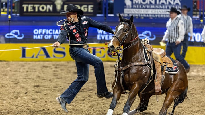 Lollipop and Shad Mayfield at the 2023 Wrangler National Finals