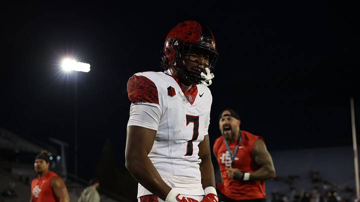 San Diego State Aztecs running back Lucky Sutton (7). San Diego State Aztecs running back Lucky Sutton (7).
