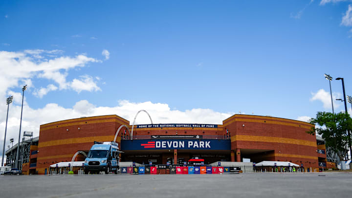 Devon Park is Oklahoma City is hosting the 2025 Big 12 Softball Tournament.