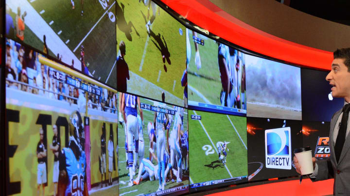 Oct. 19, 2013; El Segundo, CA, USA; Red Zone host Andrew Siciliano on the set of DIRECTV's NFL Sunday Ticket's RED ZONE Channel at DIRECTV's Los Angeles Broadcast Center in El Segundo, CA. For a behind the scenes look at  DIRECTV's innovative platform created to watch NFL action every Sunday.  Mandatory Credit: Jayne Kamin-Oncea-USA TODAY Sports