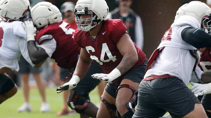 8/24/26 MFB Fall Camp Practice 15 Alabama Offensive Lineman Michael Carroll (64)Photo by Kent Gidley 8/24/26 MFB Fall Camp Practice 15 Alabama Offensive Lineman Michael Carroll (64)Photo by Kent Gidley