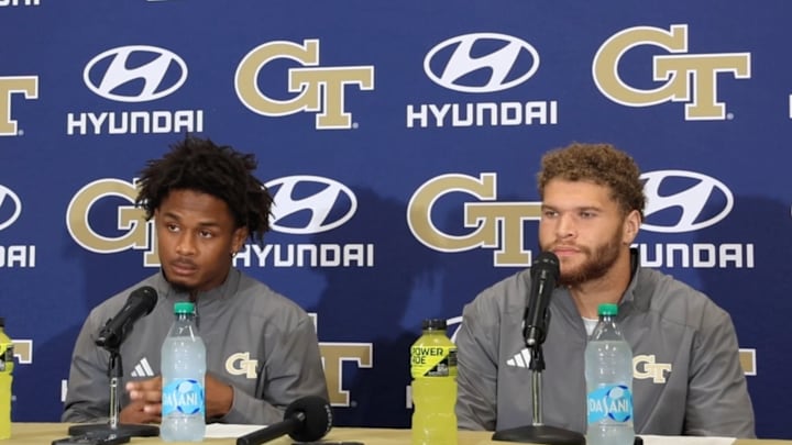 Georgia Tech CB Ahmari Harvey and LB Kyle Efford 