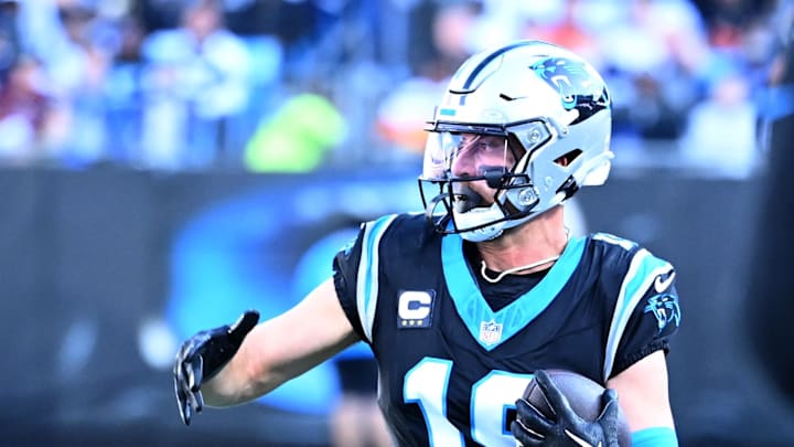 Nov 19, 2023; Charlotte, North Carolina, USA; Carolina Panthers wide receiver Adam Thielen (19) with