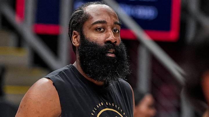 Apr 10, 2026; Atlanta, Georgia, USA; Cleveland Cavaliers guard James Harden (1) shown on the court warming up before the game against the Atlanta Hawks at State Farm Arena. Mandatory Credit: Dale Zanine-Imagn Images Apr 10, 2026; Atlanta, Georgia, USA; Cleveland Cavaliers guard James Harden (1) shown on the court warming up before the game against the Atlanta Hawks at State Farm Arena. Mandatory Credit: Dale Zanine-Imagn Images