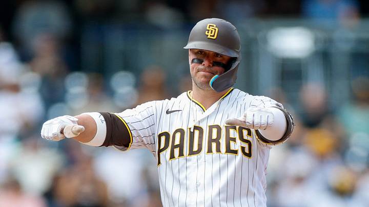 Sep 9, 2026; San Diego, California, USA; San Diego Padres first baseman Ty France (25) celebrates after hitting a double during the fifth inning against the Washington Nationals at Petco Park. Mandatory Credit: David Frerker-Imagn Images Sep 9, 2026; San Diego, California, USA; San Diego Padres first baseman Ty France (25) celebrates after hitting a double during the fifth inning against the Washington Nationals at Petco Park. Mandatory Credit: David Frerker-Imagn Images