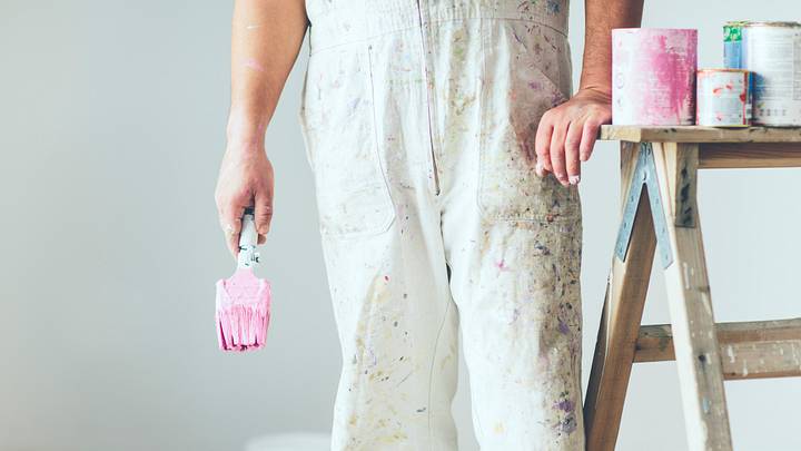 Painter working in refurbishment Painter working in refurbishment