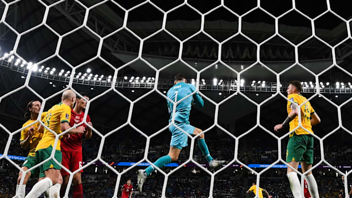 TOPSHOT-FBL-WC-2022-MATCH37-AUS-DEN TOPSHOT-FBL-WC-2022-MATCH37-AUS-DEN