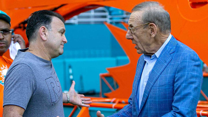 Agent Drew Rosenhaus talks to Dolphins owner Stephen Ross before a game at Hard Rock Stadium last season.

Syndication Palm Beach Post