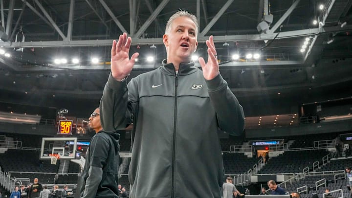 Matt Painter during practice of the NCAA Tournament.