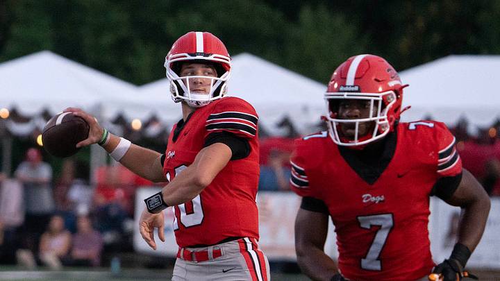 Brandon quarterback Sladen Shack (10) and running back Tyson Robinson (7) return for a Bulldogs team ranked No. 2 in the High School On SI Mississippi preseason Top 25. Brandon quarterback Sladen Shack (10) and running back Tyson Robinson (7) return for a Bulldogs team ranked No. 2 in the High School On SI Mississippi preseason Top 25.
