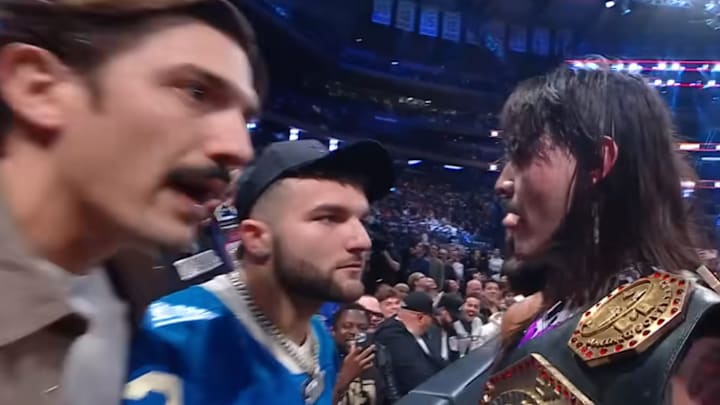 Cam Skattebo got in on the action during Monday Night Raw. Cam Skattebo got in on the action during Monday Night Raw.