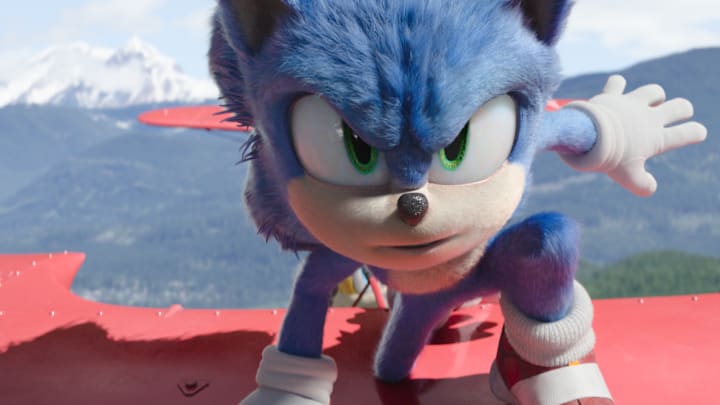Sonic (Ben Schwartz) in SONIC THE HEDGEHOG 2 from Paramount Pictures and Sega. Photo Credit: Courtesy Paramount Pictures and Sega of America.