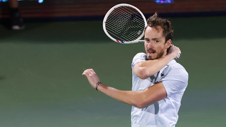 Daniil Medvedev defeated Giovanni Mpetshi Perricard in Dubai. Daniil Medvedev defeated Giovanni Mpetshi Perricard in Dubai.