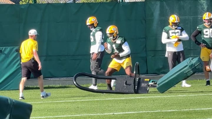 Micah Parsons goes through drills at practice on Monday.